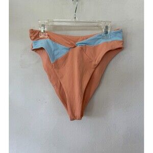 L Space Bikini Bottoms Women’s L Large Orange High Rise Beach Summer Swim Suit